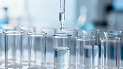 Laboratory test tubes with liquid