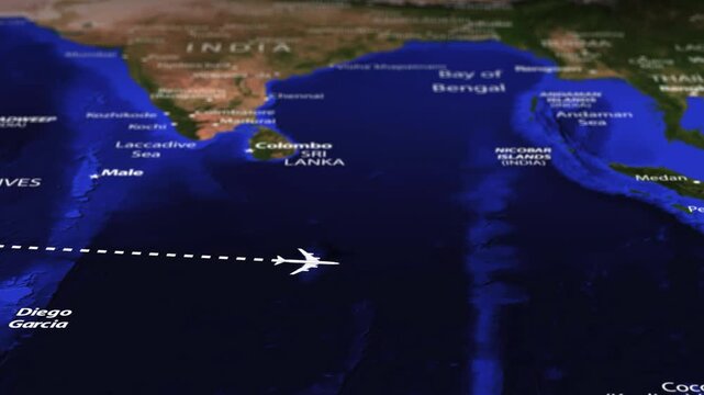Flight From Accra GHANA to Dili EAST TIMOR with flag pins