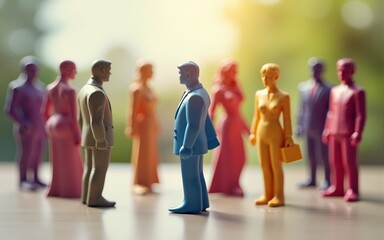 Diverse and Inclusive Figurines Representing Supportive Organizational Environment and Equal Opportunity Policies. High quality