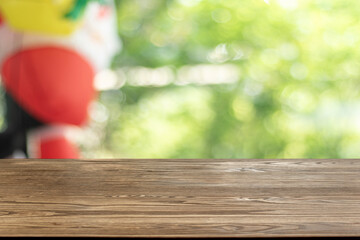 A table in a cafe with a natural background separated for product placement