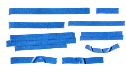 Blue Painter'S Tape Strips On transparent Background For DIY Projects, Crafting, And Home Renovation Visuals