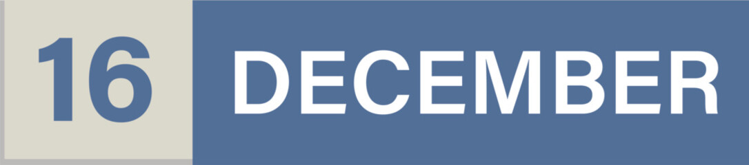 16 December Calendar date sticker design