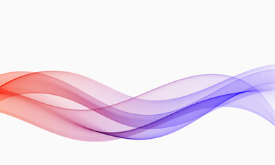 Abstract red and purple flowing wave on white background