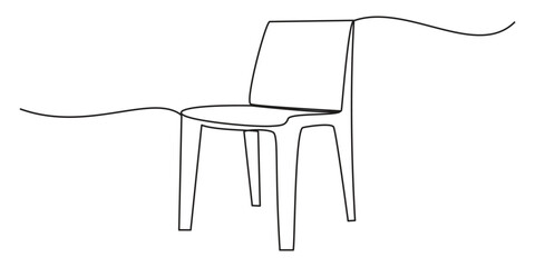 Chair one line icon. continuous line style. simple style chair shape illustration. unique, simple, One continuous single drawing.