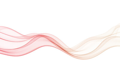 Abstract red and beige flowing wave on white background