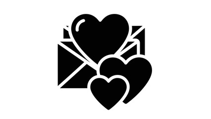 Minimalist Black and White Illustration of Heart-Shaped Symbols with Love and Affection Theme for