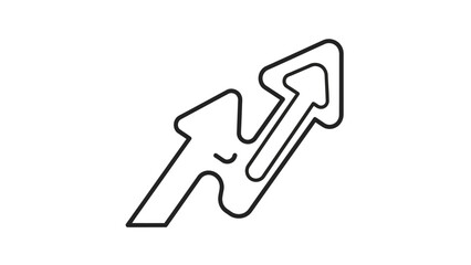 Minimalist Black and White Line Arrow Icons Signifying Growth and Progress