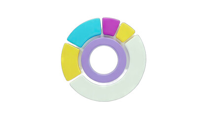 Colorful Pie Chart on White Background