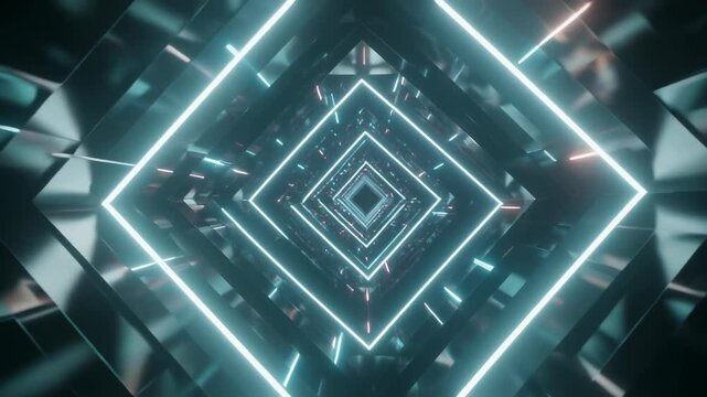 Mesmerizing abstract tunnel of glowing neon light creating an endless futuristic portal, a dynamic digital art background with a sci-fi aesthetic