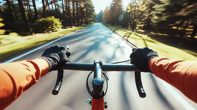 pov of a man riding a bike