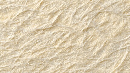 Close-up macro of rough cream-colored fibrous material, resembling recycled paper or natural felted matting with a dense structure.