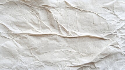 Highly textured crumpled white paper surface with deep folds and shadows, creating a realistic grunge pattern for design overlays.