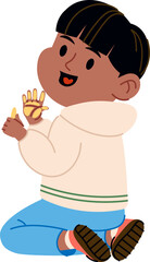 Boy Drawing with Crayon