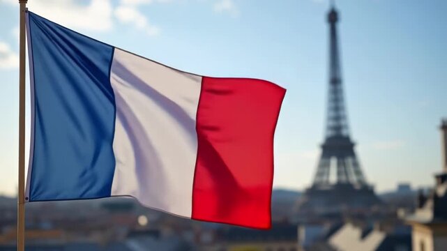 france flag on a pole