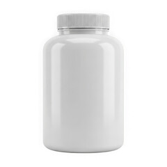 White supplement bottle isolated on transparent background