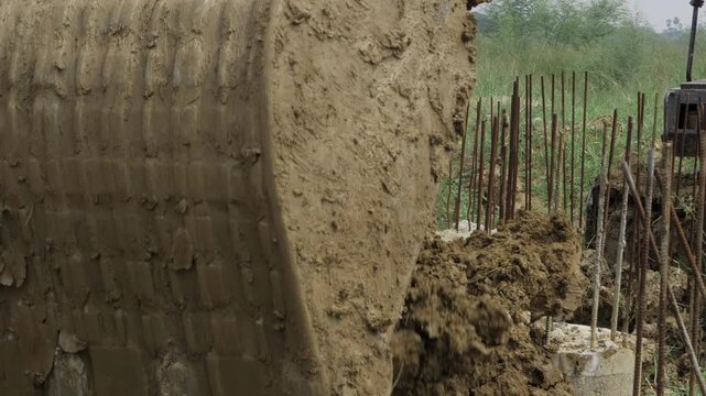 Powerful JCB Crane Digging Deep into the Mud