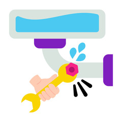 Modern design icon of pipe repairing 