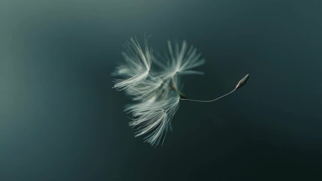 Dandelion fluff in focus against a blurred background. Ideal for nature, botanical, and whimsical themes.
