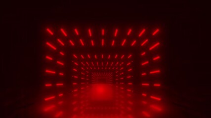 Red led Lights Tunnel VJ Loops Video Background. - Powered by Adobe