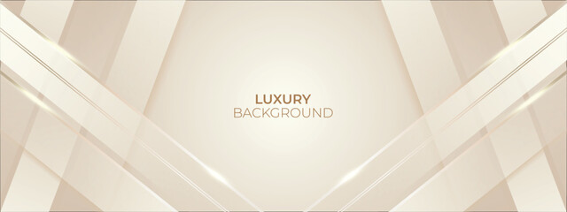 Luxury Cream and Beige Abstract Background with golden lines. Elegant wave shape for premium design, branding layout, and wedding event.