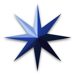 Sapphire Blue Eight-Pointed Star Icon Isolated Graphic Design Element