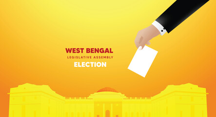 West Bengal legislative assembly election illustration representing democratic voting process