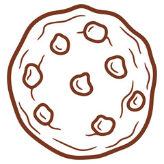 Delicious Chocolate Chip Cookie Illustration Perfect for Baking or Dessert Themes