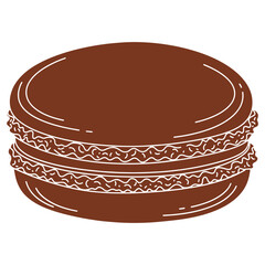Delicious Chocolate Macaron Illustration Sweet Treat Dessert Pastry Baking Illustration