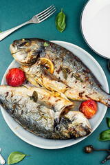 Yummy baked dorado fish.