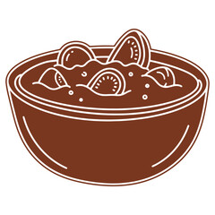 Delicious Chocolate Pudding with Fresh Berries in a Bowl  Sweet Treat