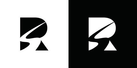Simple vector road R initial logo