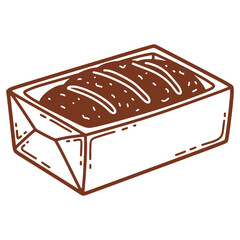 Delicious loaf of bread in a baking pan freshly baked homemade bread illustration