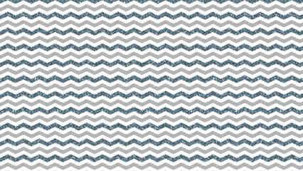 seamless repeating Elegant geometric chevron Zigzag pattern of Silver , White and metallic teal Blue color glitter and sparkle texture effect background. the stripes in horizontal waves style. 