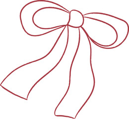 Bow Knot With Ribbons Line Art