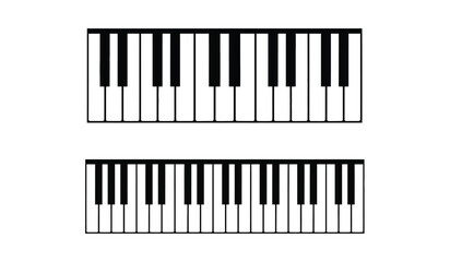 Fototapeta premium A minimalist illustration showcases two sections of a piano keyboard one shorter and one longer against a plain white background emphasizing contrast