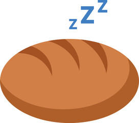 Brown loaf of bread with blue sleeping Zs