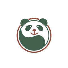 Obraz premium Friendly Panda Yin Yang Logo