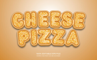 Cheese Pizza 3D editable text style effect