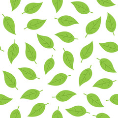 Vector seamless green leaf mosaic pattern