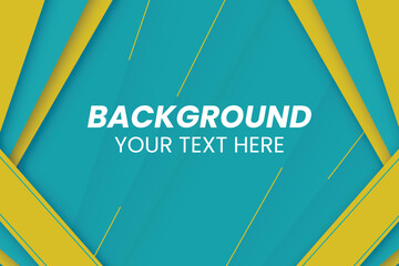 Modern geometric background with teal and yellow layered shapes. Clean, abstract design ideal for banners, posters, social media, and presentations. Editable template with bold layout for professional