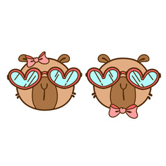 funny cartoon capybara couple