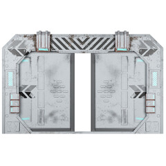 White sci fi door with futuristic design and clean minimal surface