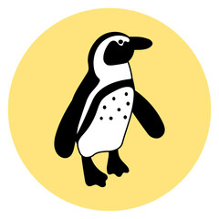 ケープペンギンのイラスト　アイコン