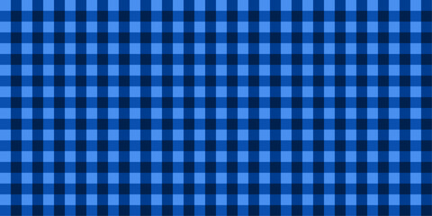 Seamless Blue Gingham Check Plaid Pattern Background Vector Texture for Textile Fabric and Fashion