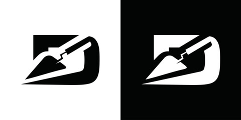 Simple vector D spade initial logo