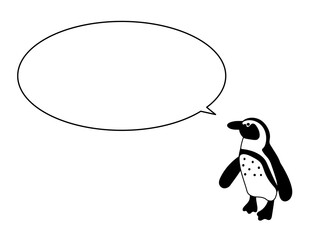 ケープペンギンのイラスト　吹き出し