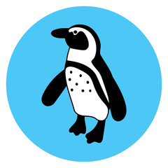 ケープペンギンのイラスト　アイコン
