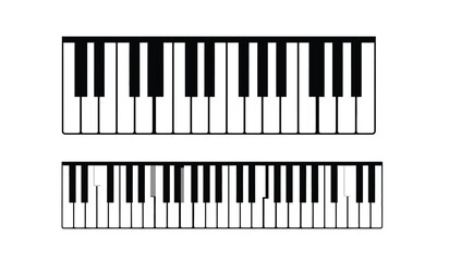 A detailed illustration showcases two separate keyboard sections with black and white keys arranged in a repeating pattern suggesting musical composition high quality