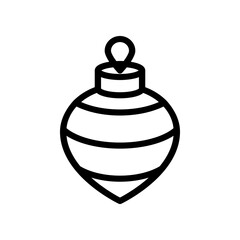 Minimalist Christmas Ornament Icon. Classic Bauble Ball for Holiday Decor and Design