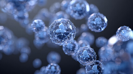 Network connection sphere mesh digital data communication abstract technology blue